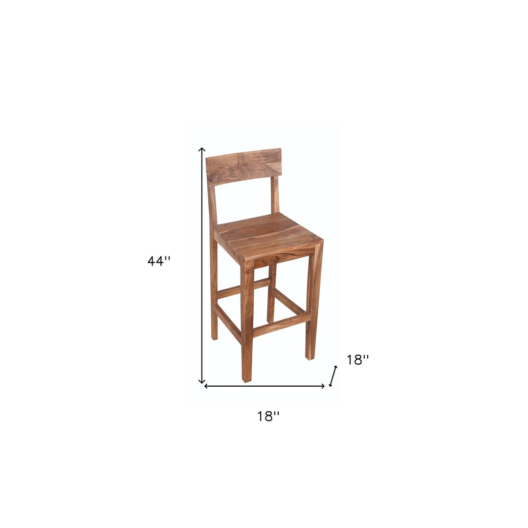 30" Solid Wood Bar Height Bar Chair Image 2