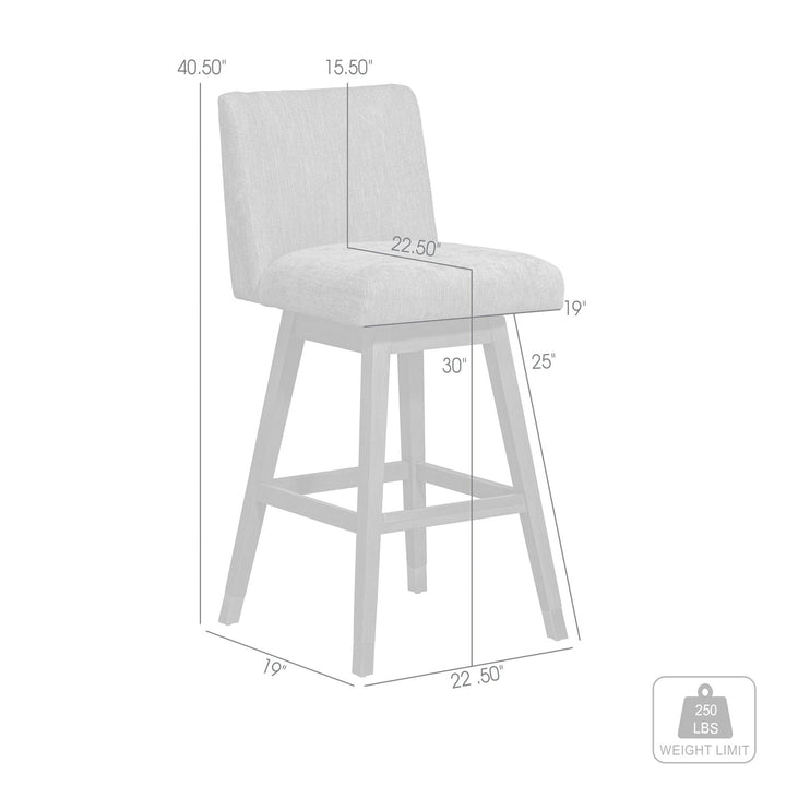 30" Solid Wood Swivel Bar Height Bar Chair Image 7