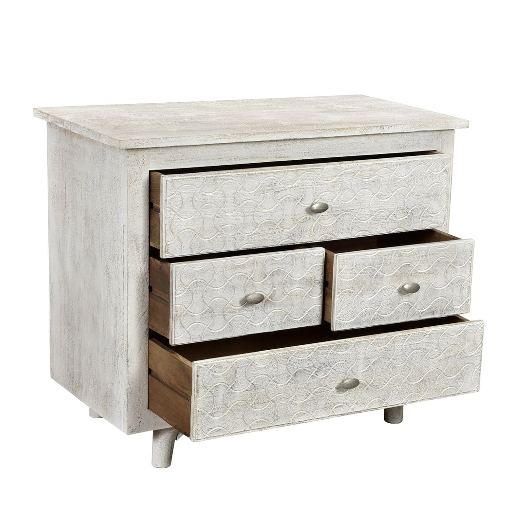 30" White Four Drawer Nightstand Image 3