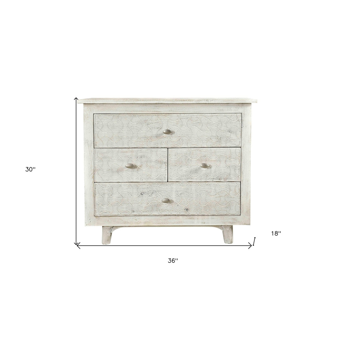 30" White Four Drawer Nightstand Image 5