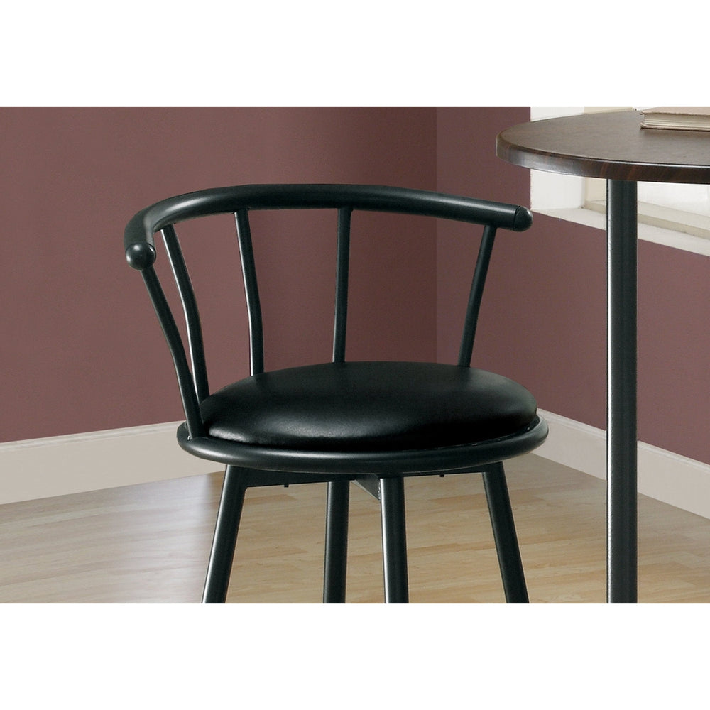 31 " Black Metal Low Back Bar Chair Image 2