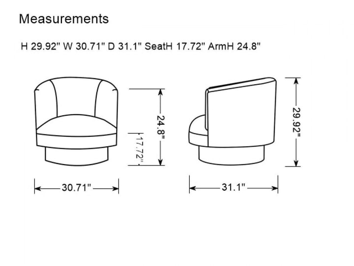 31" Black And Gold Velvet Barrel Chair Image 6