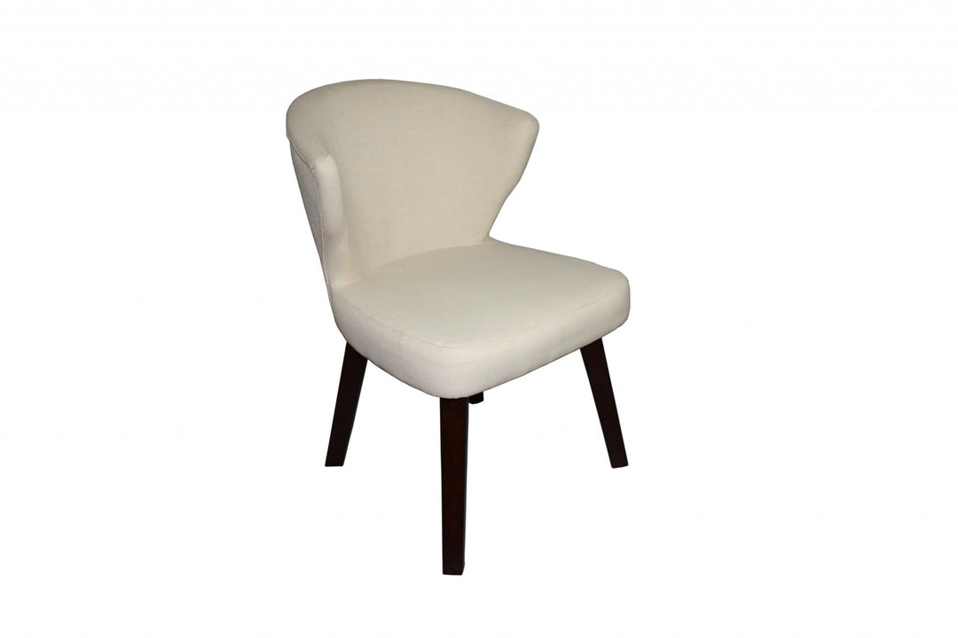 31" Cream and Black Wooden Curve Back Dining or Accent Chair Image 2