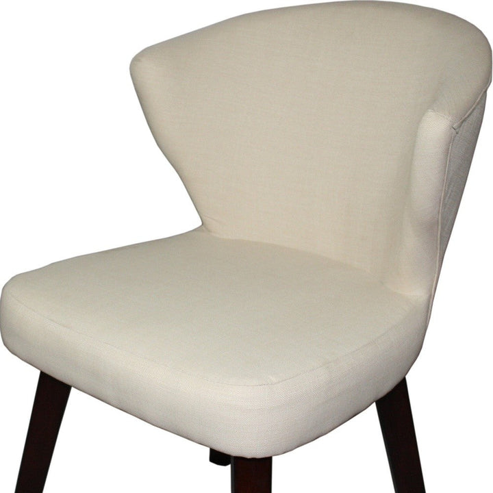 31" Cream and Black Wooden Curve Back Dining or Accent Chair Image 3