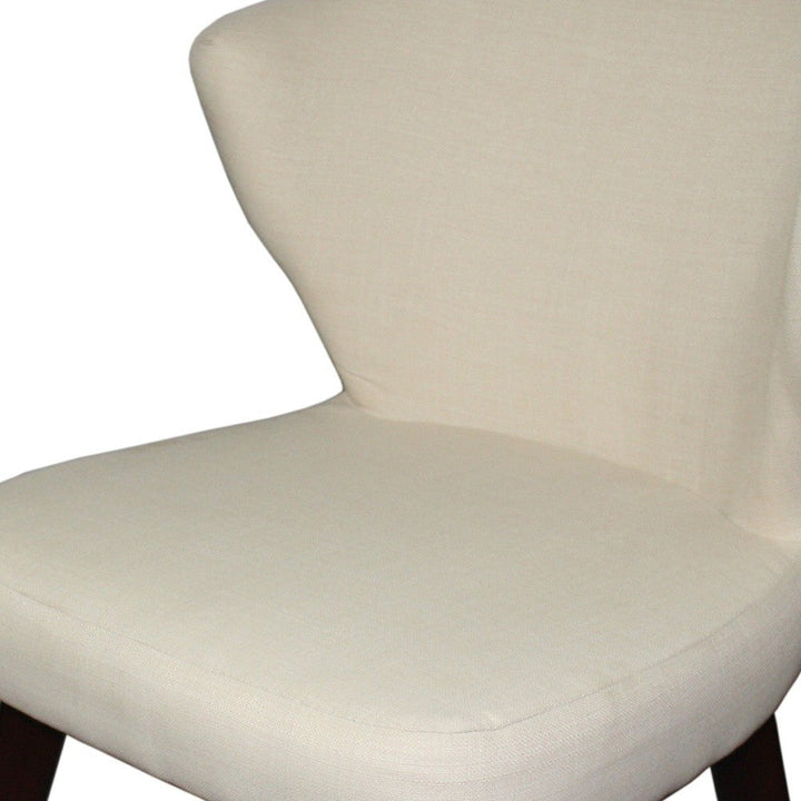 31" Cream and Black Wooden Curve Back Dining or Accent Chair Image 4