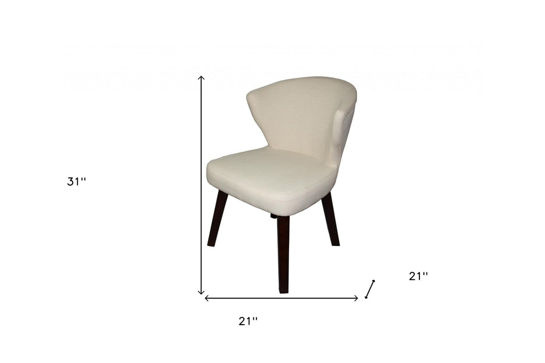 31" Cream and Black Wooden Curve Back Dining or Accent Chair Image 5