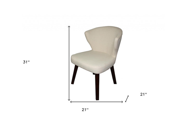 31" Cream and Black Wooden Curve Back Dining or Accent Chair Image 5