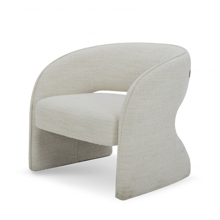 31" Cream Textural Solid Color Arm Chair Image 1