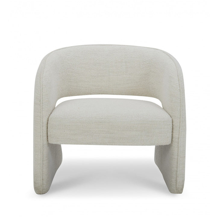 31" Cream Textural Solid Color Arm Chair Image 2