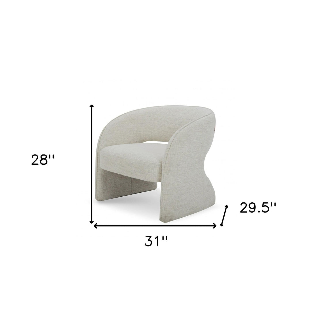 31" Cream Textural Solid Color Arm Chair Image 3