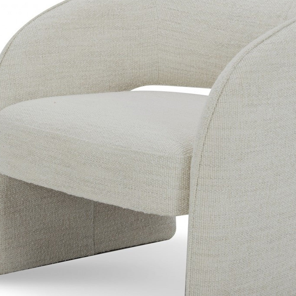 31" Cream Textural Solid Color Arm Chair Image 4