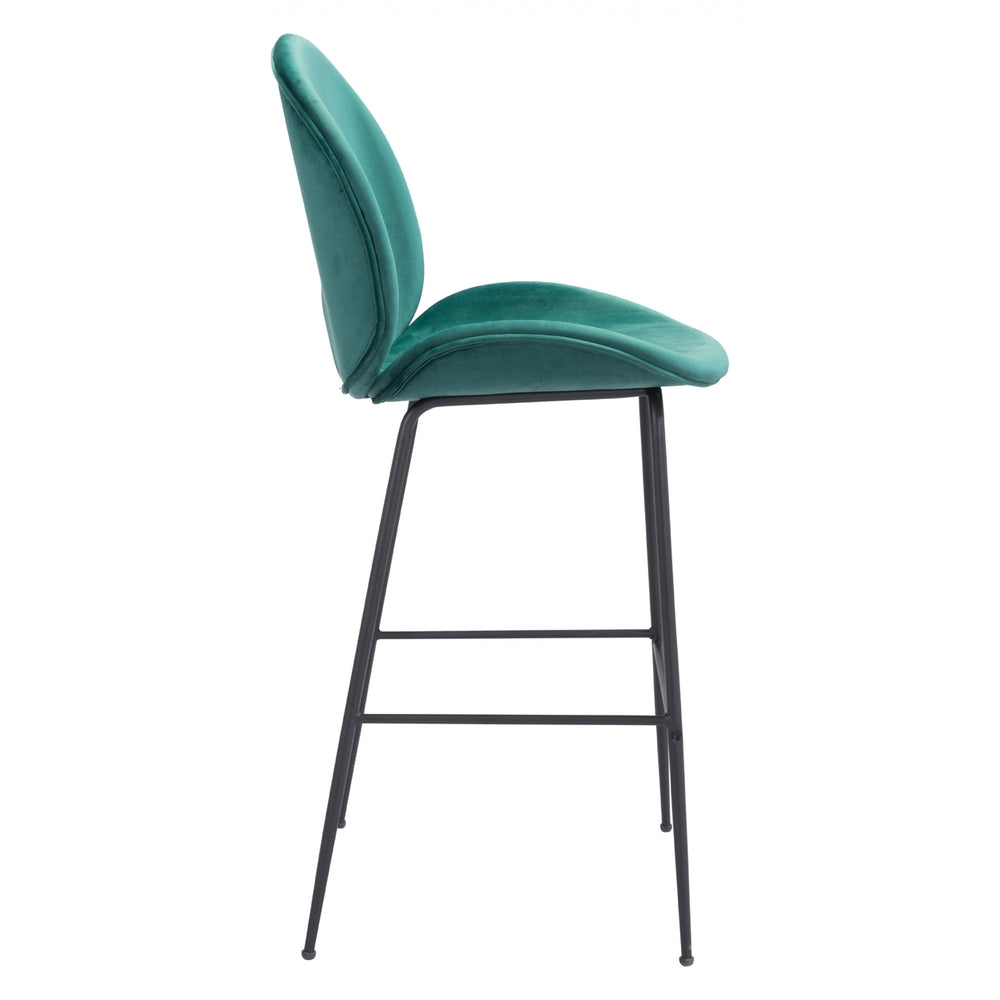 31" Green And Black Steel Low Back Bar Height Bar Chair Image 2