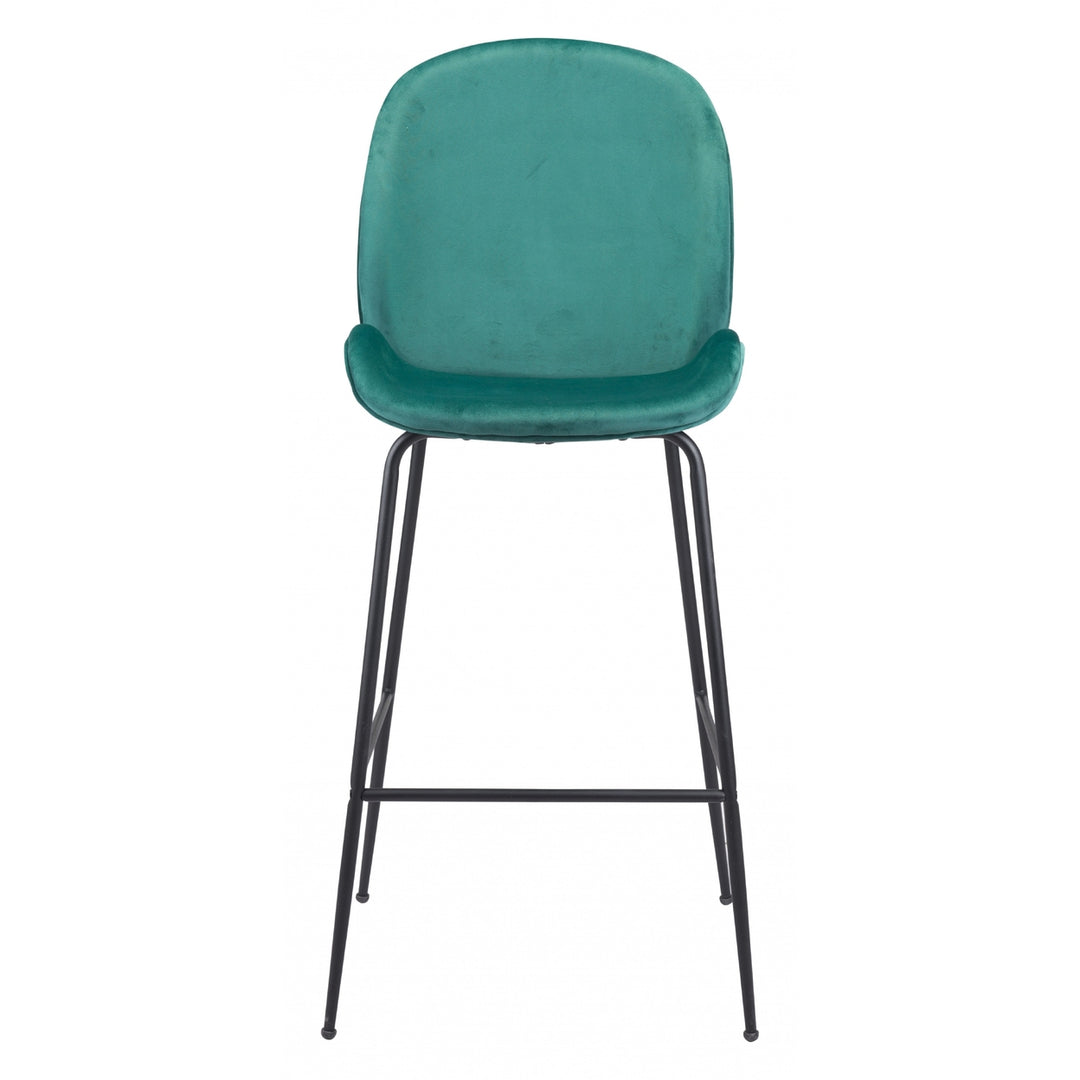 31" Green And Black Steel Low Back Bar Height Bar Chair Image 3