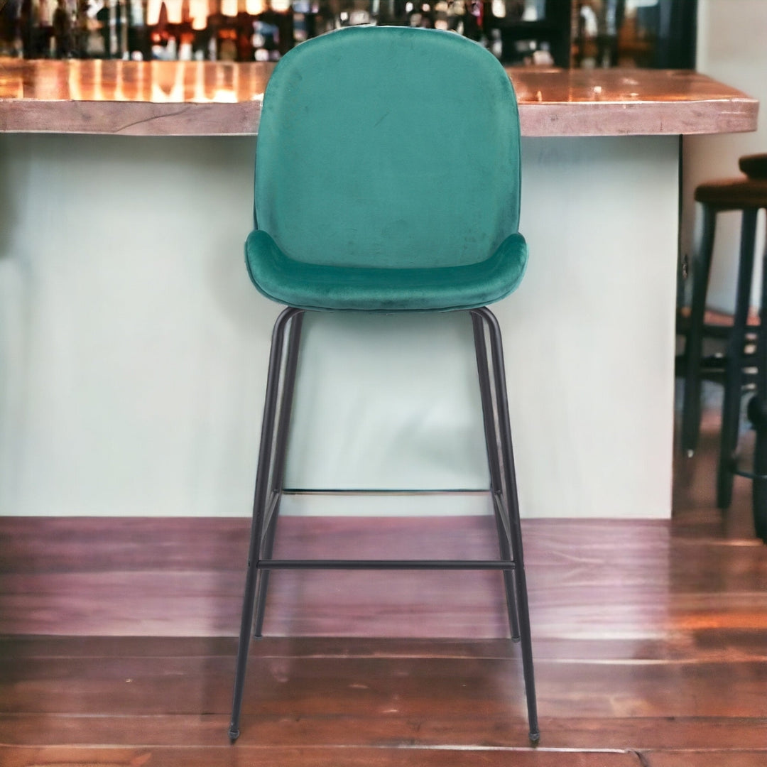 31" Green And Black Steel Low Back Bar Height Bar Chair Image 10