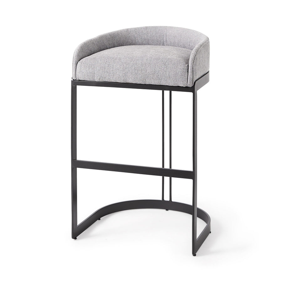 30" Gray And Black Low Back Bar Height Bar Chair Image 1