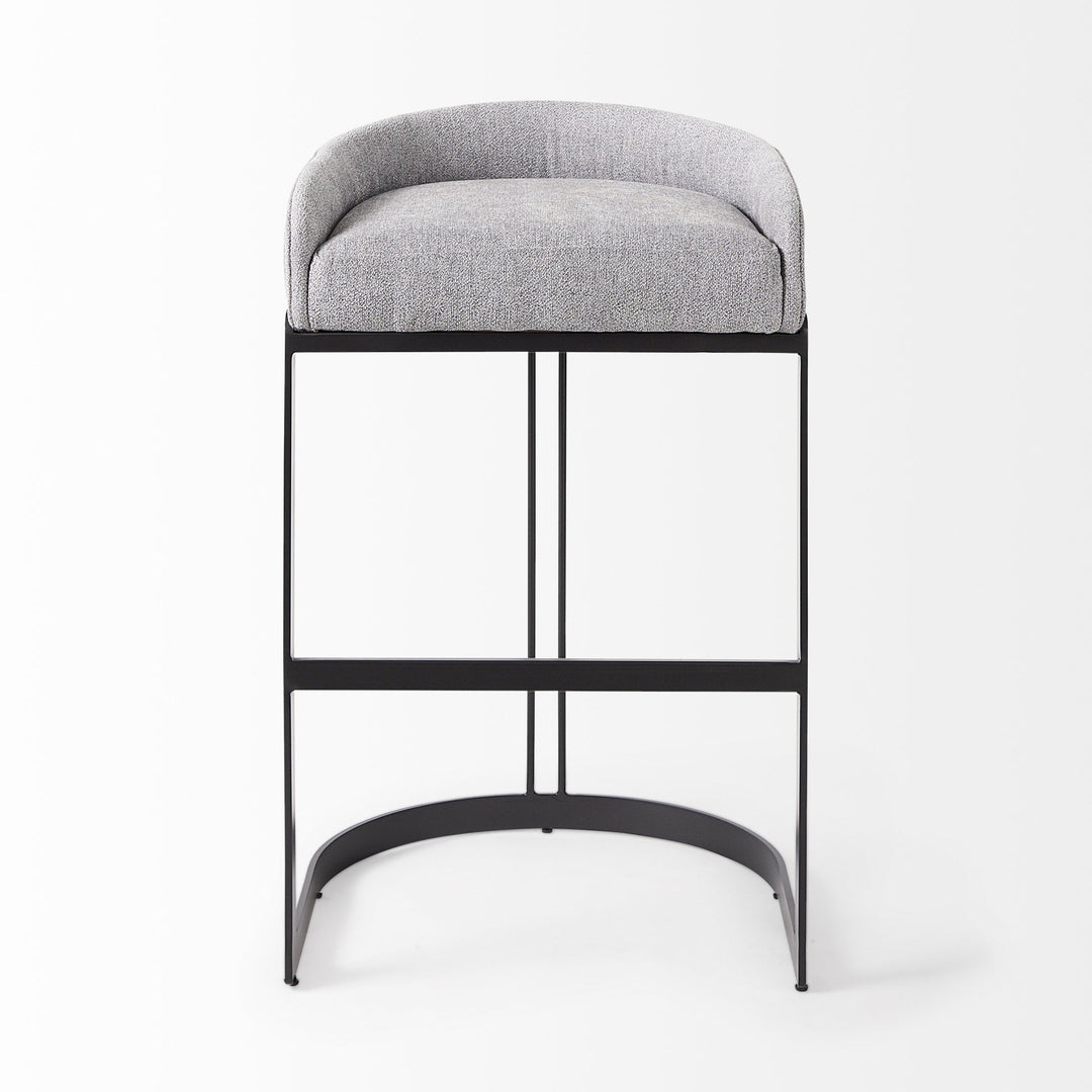 30" Gray And Black Low Back Bar Height Bar Chair Image 2