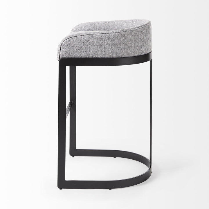 30" Gray And Black Low Back Bar Height Bar Chair Image 3