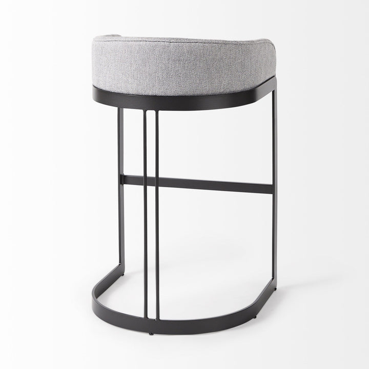 30" Gray And Black Low Back Bar Height Bar Chair Image 5