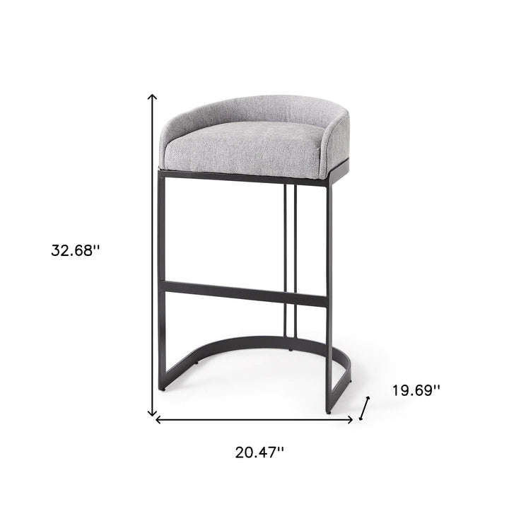 30" Gray And Black Low Back Bar Height Bar Chair Image 10