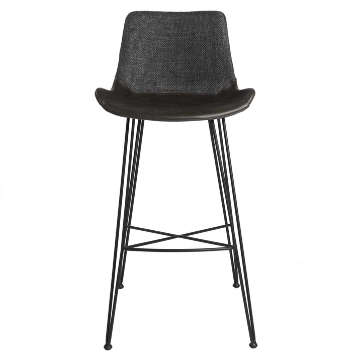 30" Gray Steel Bar Height Bar Chair Image 1