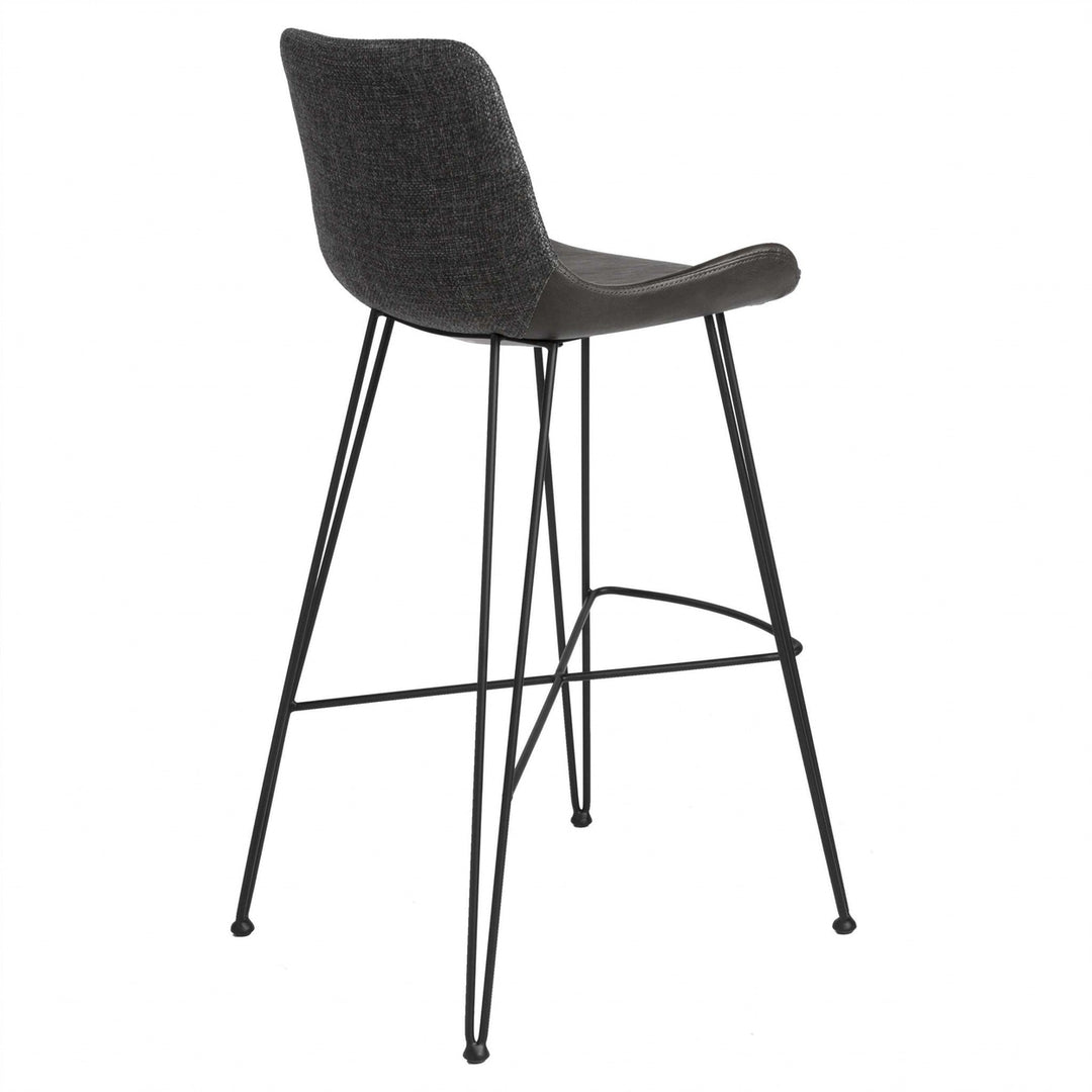 30" Gray Steel Bar Height Bar Chair Image 3