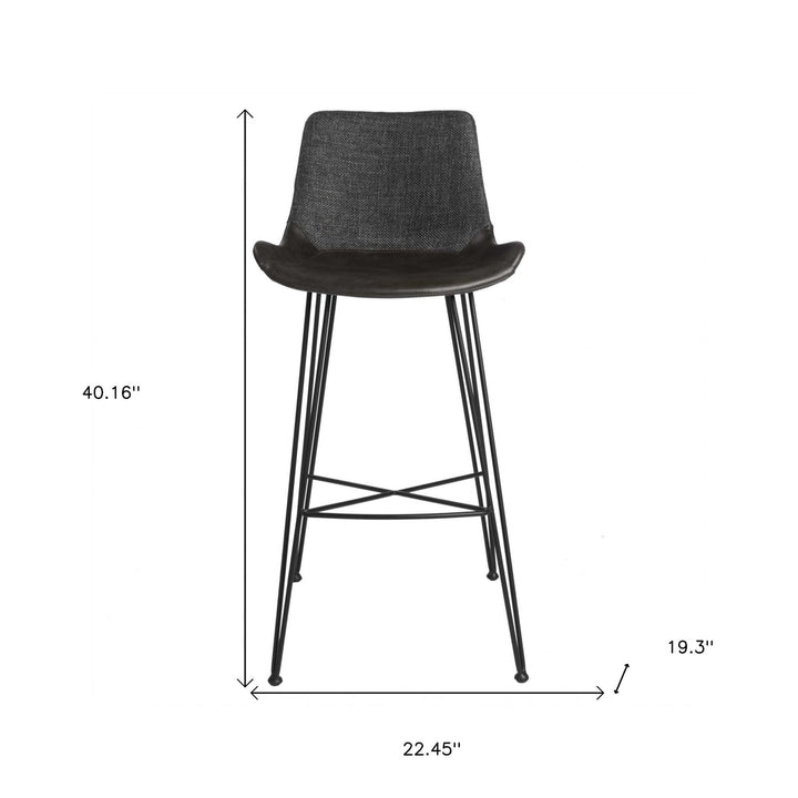 30" Gray Steel Bar Height Bar Chair Image 7