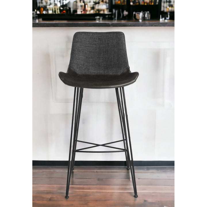 30" Gray Steel Bar Height Bar Chair Image 10