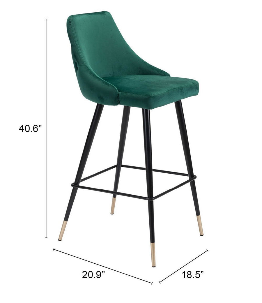 30" Green And Black Steel Low Back Bar Height Bar Chair Image 1