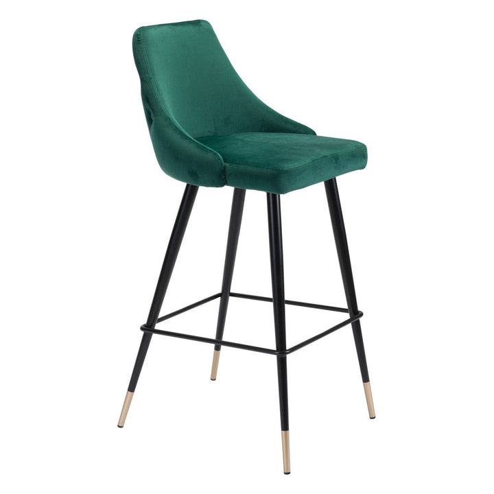 30" Green And Black Steel Low Back Bar Height Bar Chair Image 3