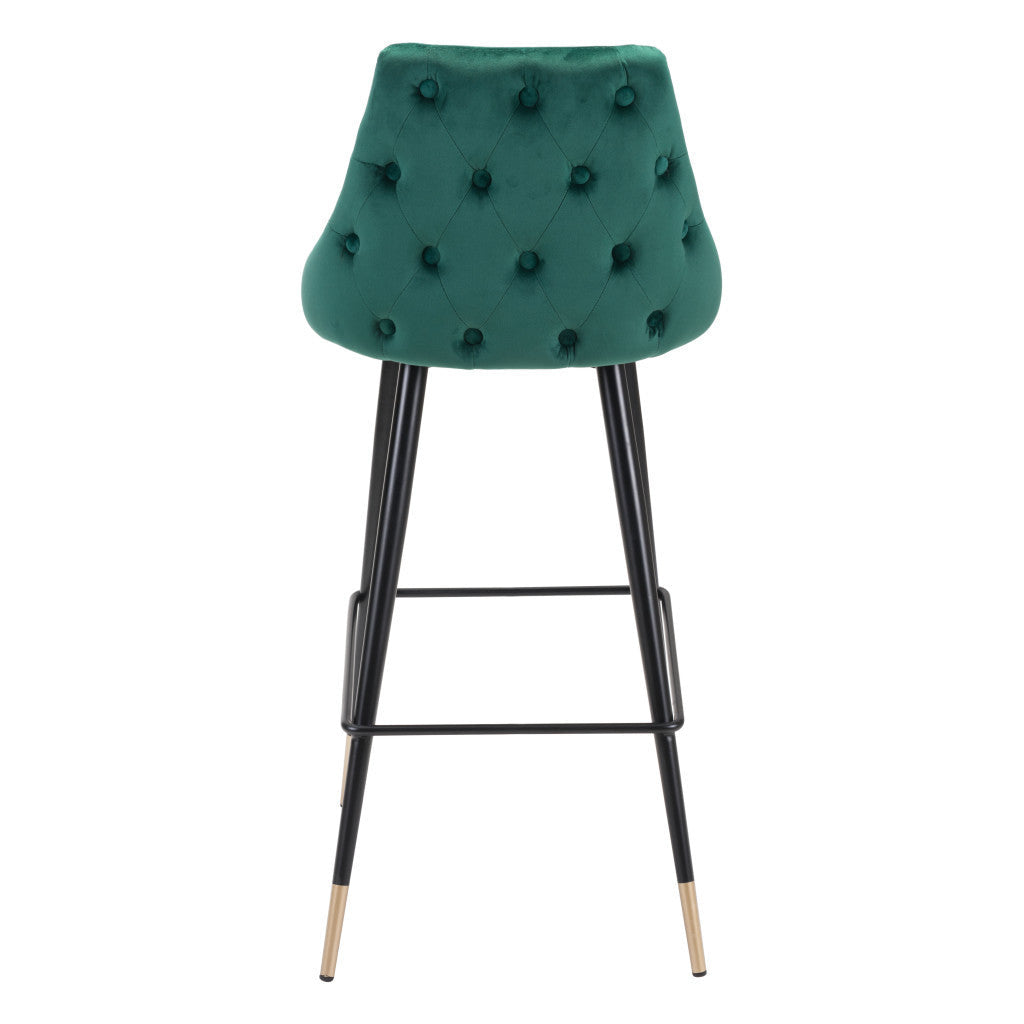 30" Green And Black Steel Low Back Bar Height Bar Chair Image 5