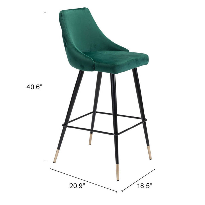 30" Green And Black Steel Low Back Bar Height Bar Chair Image 6