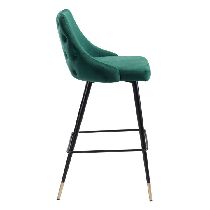 30" Green And Black Steel Low Back Bar Height Bar Chair Image 8