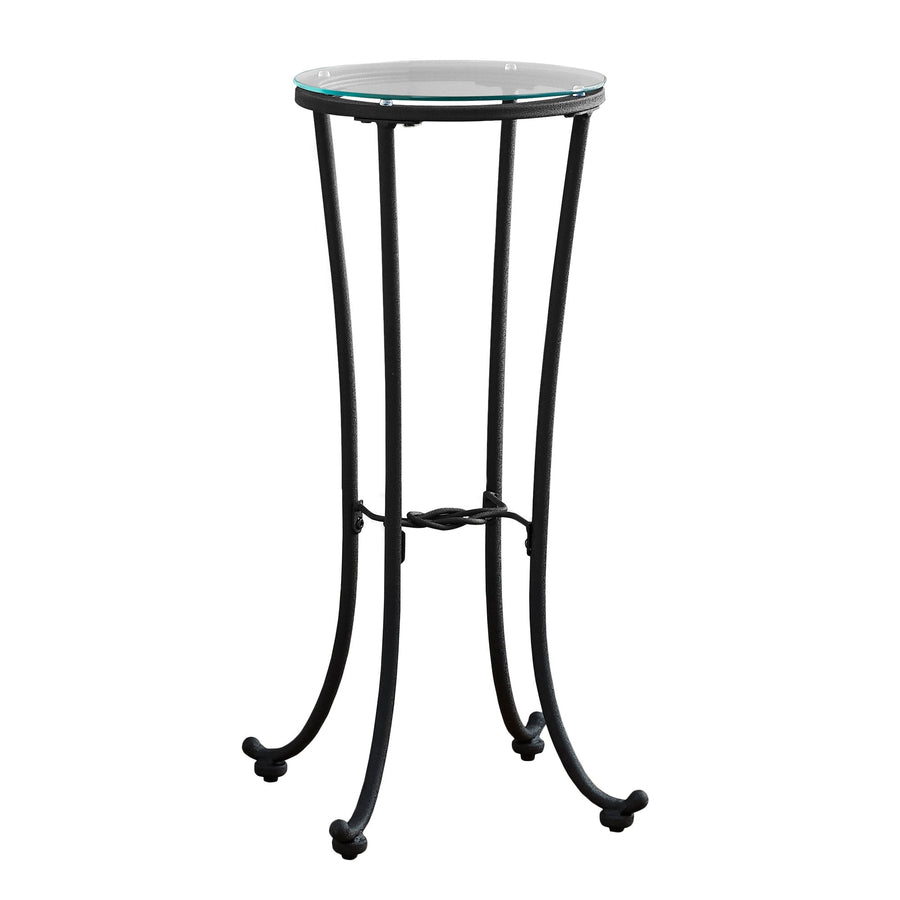 29" Black And Clear Glass Round End Table Image 1