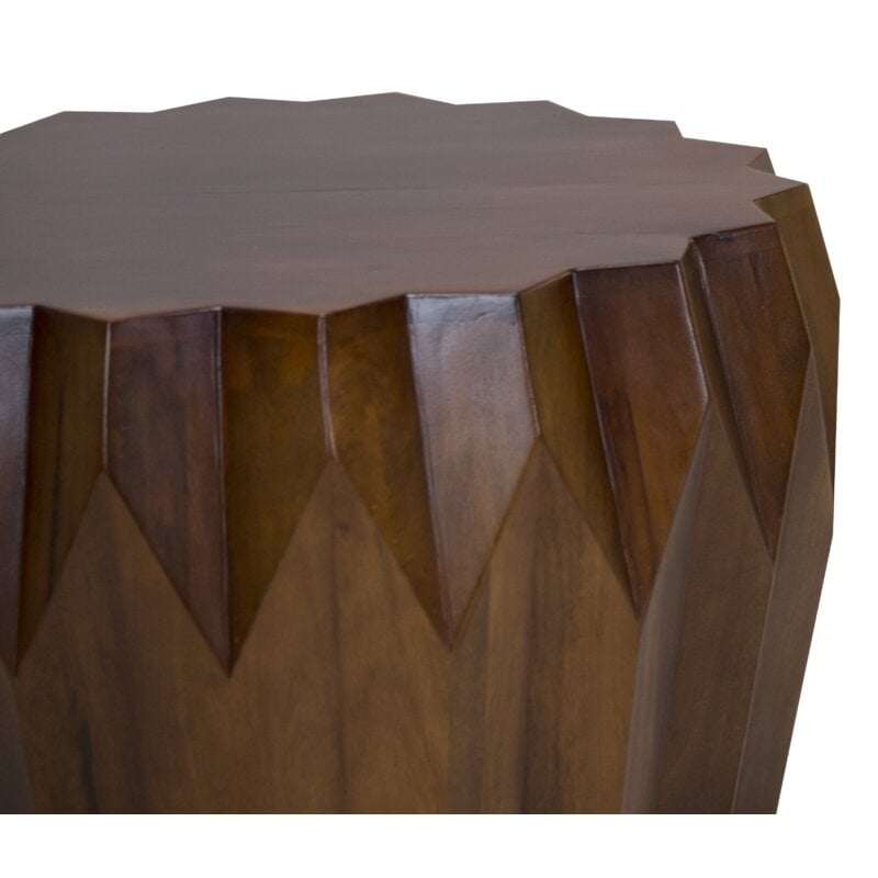 29" Brown Solid Wood Octagon Coffee Table Image 2