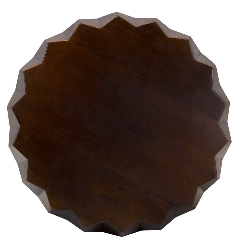 29" Brown Solid Wood Octagon Coffee Table Image 3