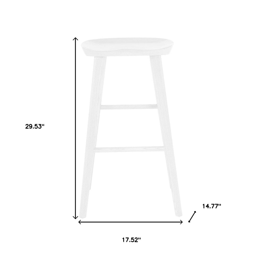 29" White Manufactured Wood Backless Bar Height Bar Chair Image 5