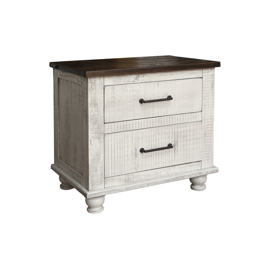 29" White Two Drawer Nightstand Image 1