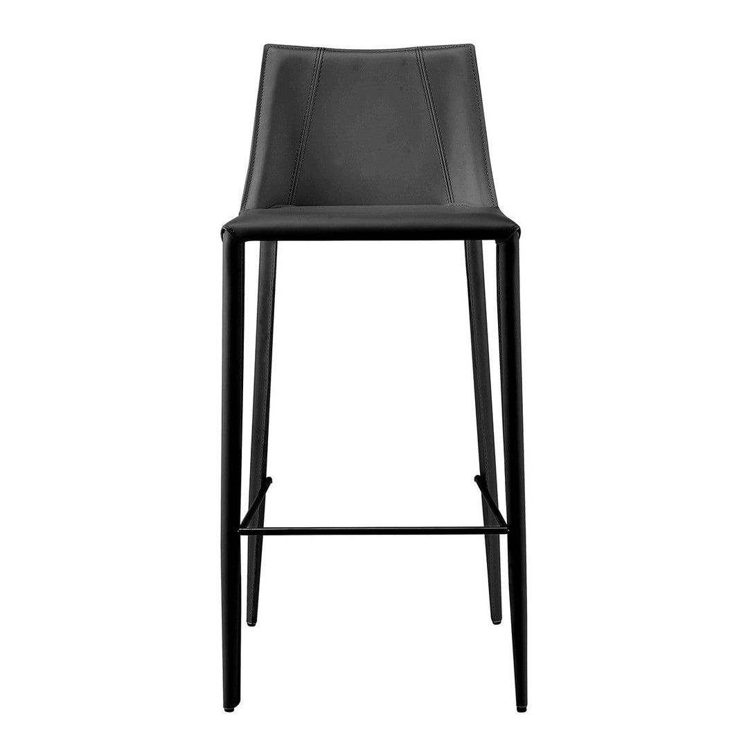 30" Black Steel Low Back Bar Height Bar Chair Image 1