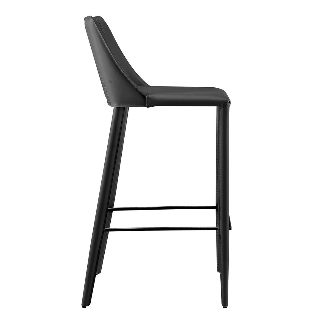 30" Black Steel Low Back Bar Height Bar Chair Image 3