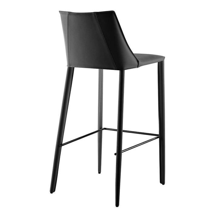 30" Black Steel Low Back Bar Height Bar Chair Image 4