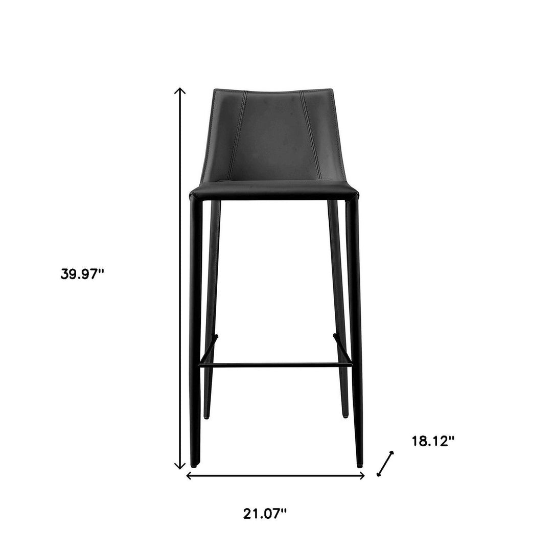 30" Black Steel Low Back Bar Height Bar Chair Image 7