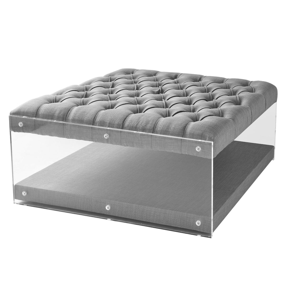 36" Gray Velvet Storage Image 6