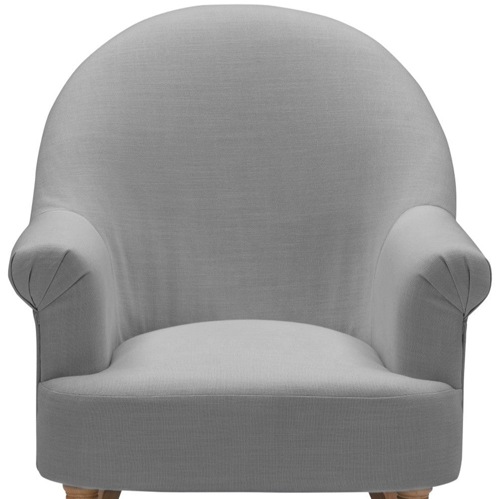 33" Dark Gray And Brown Linen Arm Chair Image 3