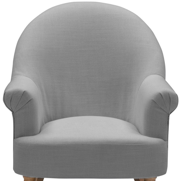 33" Dark Gray And Brown Linen Arm Chair Image 1