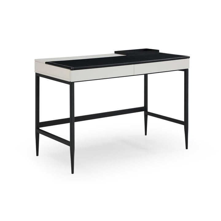 43" Black and Gray Writing Desk With Two Drawers Image 1