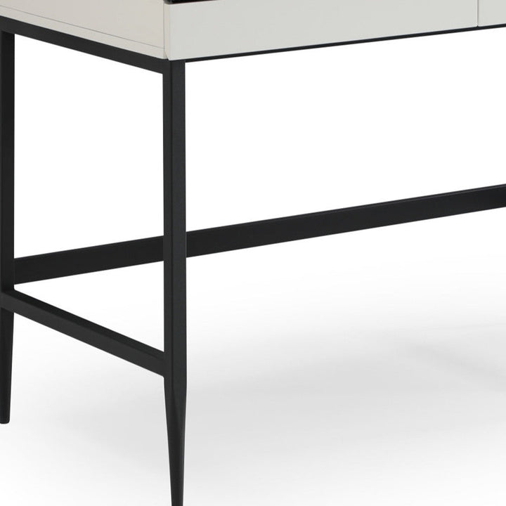 43" Black and Gray Writing Desk With Two Drawers Image 2