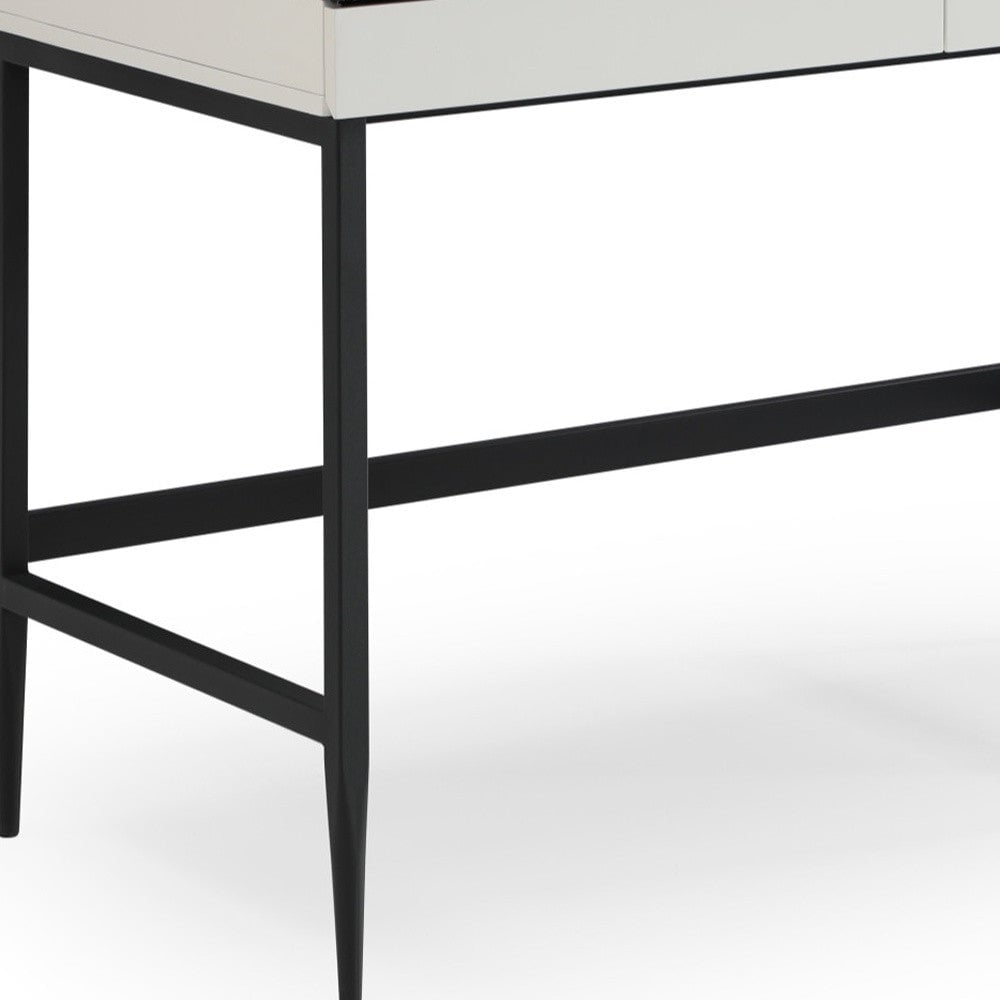 43" Black and Gray Writing Desk With Two Drawers Image 1