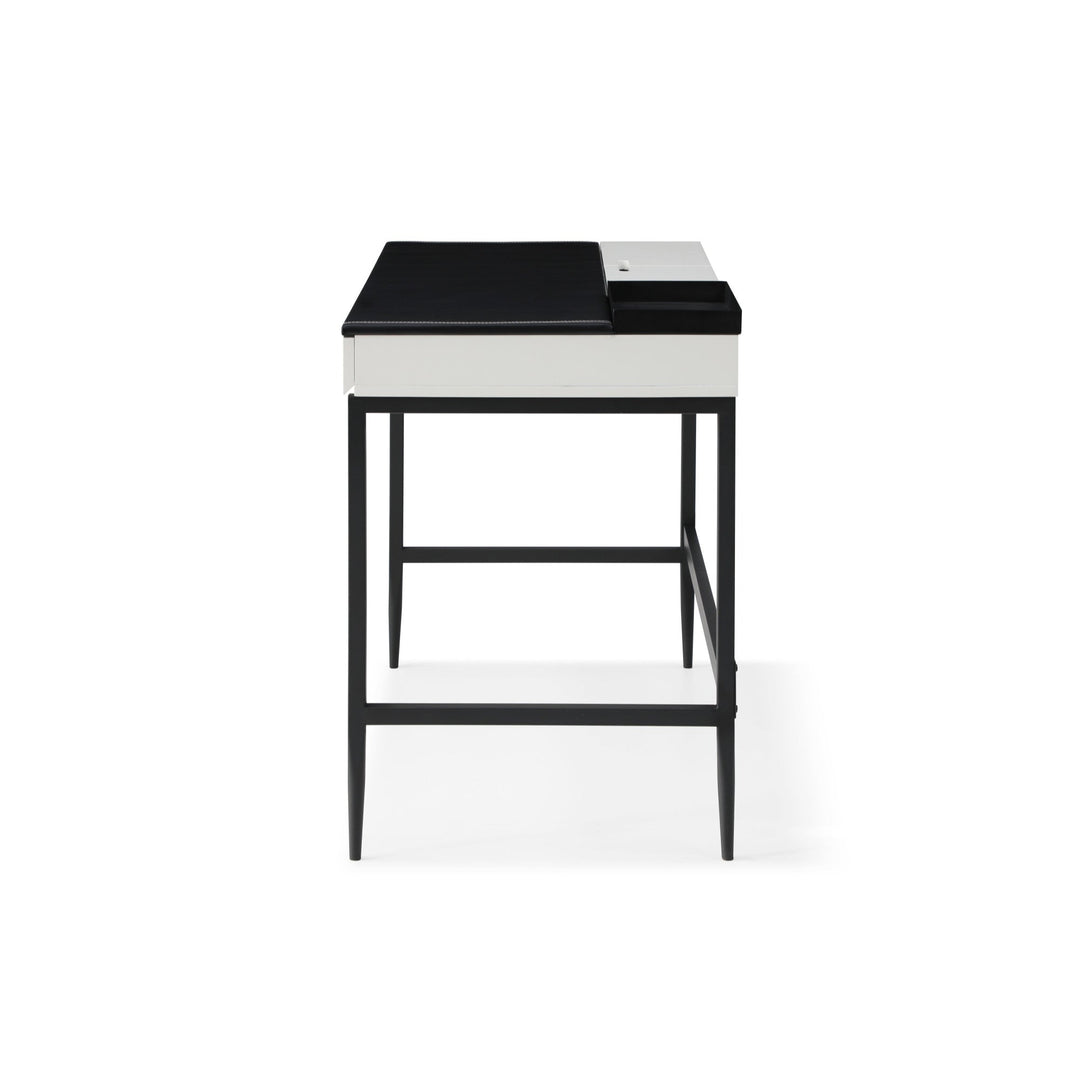 43" Black and Gray Writing Desk With Two Drawers Image 6