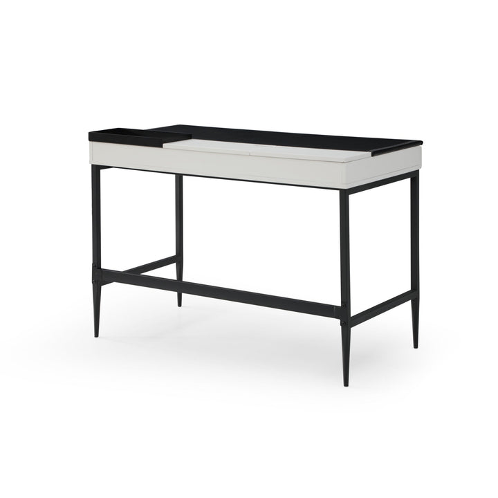 43" Black and Gray Writing Desk With Two Drawers Image 8