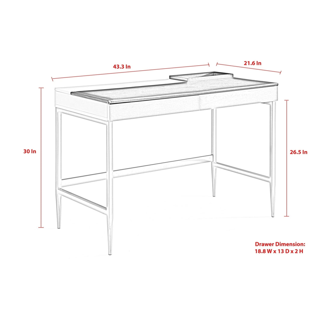 43" Black and Gray Writing Desk With Two Drawers Image 10